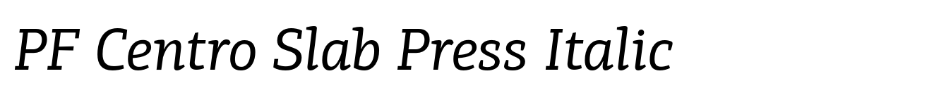 PF Centro Slab Press Italic